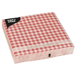 Papstar Servietten »Vichy« rot, 33x33 cm