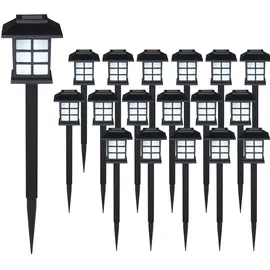 monzana MONZANA® LED Solarlampe für Außen 18er Set Wetterfest IP44 Erdspieß Solar Garten Leuchte Außenleuchte Balkon Deko