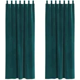 vidaXL Verdunkelungsvorhänge 2 pcs Dunkelgrün 140 x 245 cm