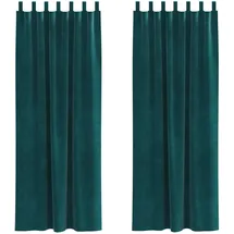 vidaXL Verdunkelungsvorhänge 2 pcs Dunkelgrün 140 x 245 cm