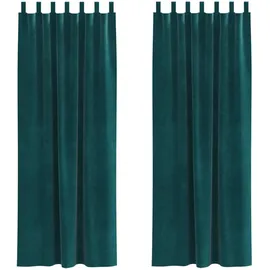 vidaXL Verdunkelungsvorhänge 2 pcs Dunkelgrün 140 x 245 cm