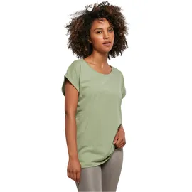 Build Your Brand Damen T-Shirt Ladies Extended Shoulder Tee, lang geschnittenes T-Shirt für Frauen, Baumwolle, Softsalvia, XL - XL