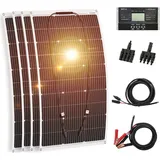 400W Solarpanel Kit Semiflexibel Monokristalline Solarmodul zum Haus/Wohnmobil/Batterie/Boot