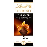 Lindt EXCELLENCE Caramel & Meersalz - Feinherbe Schokolade | 100 g Tafel | Mit Caramel und Meersalz (Fleur de Sel) | Intensiver Kakao-Geschmack | Dunkle Schokolade