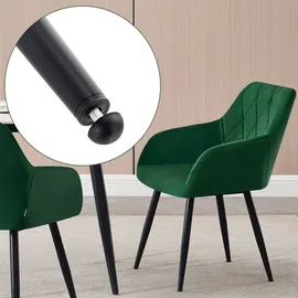 Woltu Esszimmerstuhl Samt Dunkelgrün 6er Set