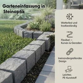 GARDENIX Rasenkante 180 x 10 x 10 cm grau