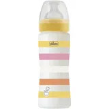 Chicco Babyflaschen Well-Being, schneller Fluss, weichem Silikon-Physio-Sauger und Soft Sense Finish, Anti-Antikolik, reduziert Aufstoßen und Reizbarkeit, 330 ml Plastikflasche, 4 Monate plus, Gelb