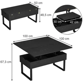 Vicco Lifty Schwarz Holzwerkstoff 100 x 50 cm