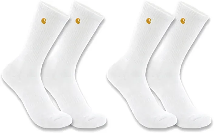 Carhartt Force Midweight Crew, chaussettes - Blanc - M