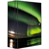 Banjado XXL Medizinschrank Abschliessbar 35x46x15cm Arzneischrank Anthrazit Aus Metall Mit Motiv Wetterleuchten