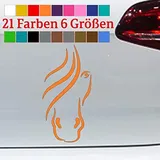generisch Pferde Kopf Aufkleber Love Tribal Horselove Cowgirl Stute Fohlen Silhouette Pony in 6 Größen und 21 Farben