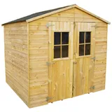 4IQ Group Gerätehaus Holz mit Boden 213x191x210 cm - Geräteschuppen - Wetterfest Gartenhaus Outdoor - Imprägniertes Kiefernholz