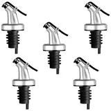 layba Flaschenausgießer Essig und Öl Ausgießer für Flaschen mit Verschlusskappe, Set, 5-St., 5 Flaschen Ausgießer silberfarben