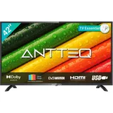 Antteq AB42D1 Fernseher 42 Zoll (TV 107 cm), Dolby Audio, LED, Triple Tuner DVB-C / T2 / S2, CI+, HDMI, Mediaplayer per USB, digitaler Audioausgang, incl. Hotelmodus