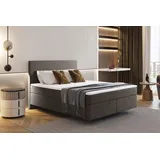 kaiser möbel Boxspringbett mit zwei matratze und topper SEVI stoff Monolith Braun 120 cm x 200 cm - Braun