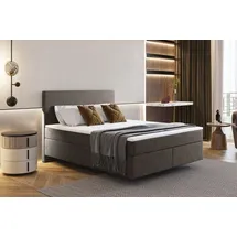 kaiser möbel Boxspringbett mit zwei matratze und topper SEVI stoff Monolith Braun 120 cm x 200 cm - Braun