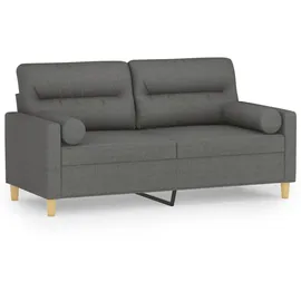 vidaXL 2-Sitzer-Sofa mit Zierkissen Dunkelgrau 140 cm Stoff