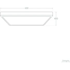 efectoLED LED-Deckenleuchte 40W Rechteckig Metall 600x400mm CCT Wählbar Hidria Schwarz