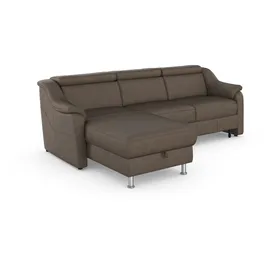 sit&more Ecksofa SIT & MORE "Freetown L-Form", grau (taupe), B:257cm H:84cm T:166cm, Sofas, Ecksofa, inklusive Kopfteilverstellung und komfortablem Federkern