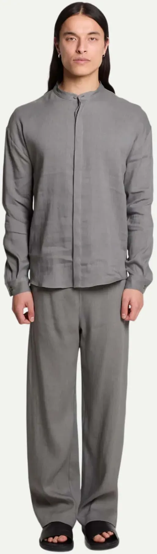 Leinen-Mix Hose Thomias Grau M