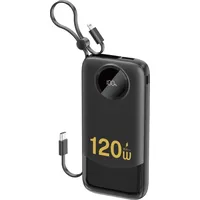 DUDAO K13 10000mAh Powerbank mit Kabel Schwarz