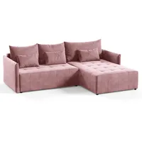 silape Sofnet Ecksofa Rosa, Textil, 5-Sitzer, L-Form,Rechteckig, 260x180 cm, Wohnzimmer, Sofas & Couches, Wohnlandschaften, Ecksofas