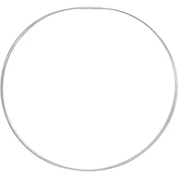 Halsreif JOBO, silber (edelstahlfarben), Halsketten, Damen, Edelstahl, L: 50cm, 5-reihig Edelstahl 50 cm