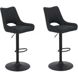 Hela Barhocker "ROCKPORT", grau (anthrazit), B:50cm H:96cm T:57cm, 100% Polyester, Hocker, Barhocker, drehbar,höhenverstellbar,Gasdruckfeder,Rückenausschnitt,Tellerfuß