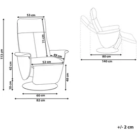 Beliani Sessel Kunstleder Grau