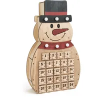 small foot Adventskalender Schneemann aus Holz, mit Beleuchtung, modere Weihnachtsdekoration, Art.-Nr. 10544