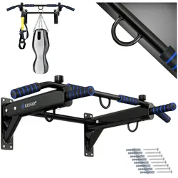 KESSER® 4in1 Klimmzugstange zur Wandmontage rutschfesten Griffen zusätzliche Funktion für Seile Ringe und Boxsäcke mit verschiedenen Griffpositionen   sicher & stabil   Pull Up Bar für zuhause