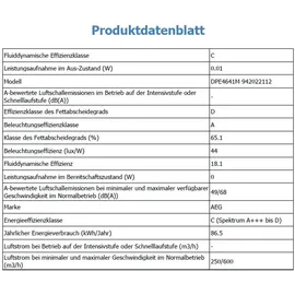 AEG DPE4641M Flachschirmhaube 60 cm edelstahl