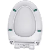 BHBXZZDB Premium Toilettendeckel Abnehmbar Weiß WC Sitz, Klodeckel mit Absenkautomatik, Klobrille, Toilettensitz, WC Deckel, Toilettenbrille Klobrille, Oval