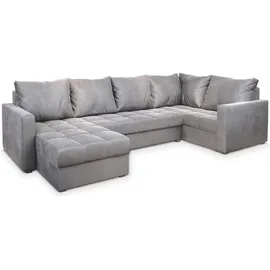 masseno Ecksofa LORIVO R-S Polyester 3-Sitzer Hellgrau
