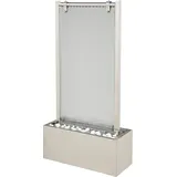 KÖHKO® Wasserwand ca. 93 CM aus Edelstahl mit Glas Wasserspiel mit LED-Beleuchtung für Wohnzimmer Terrasse