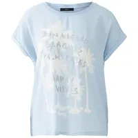 Oui Blusenshirt Viskosepatch lässig geschnitten Platziertes Motiv | 38