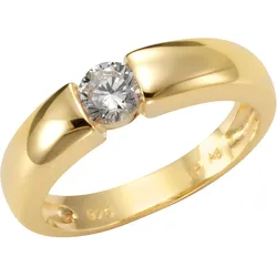 Fingerring »Schmuck Geschenk Silber 925 Silberring Spannring-Optik«, mit Zirkonia (synth.), 35245756-56 gelbgoldfarben-kristallweiß + kristallweiß