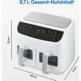Medion P20 XXL Heißluftfritteuse 8,7 l 2.600 Watt weiß