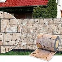 Plantiflex Sichtschutz Rolle 35m blickdicht PVC Zaunfolie Sichtschutzfolie Windschutz für Doppelstabmatten Zaun Sichtschutzrolle - Stein-Terrakotta