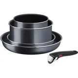 Tefal L1589042 Frypan set Ingenio XL Force, 5 pieces, 16cm/20cm/22cm/28 cm+handle, Black, Pfanne + Kochtopf, Schwarz