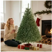 Homcom Weihnachtsbaum künstlich 150 cm Christbaum mit 992 dichten Zweigen Tannenbaum mit klappbarem Metallständer Grün
