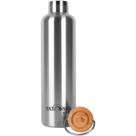 Tatonka Hot + Cold Stuff Bamboo Lid 1000ml - Unzerbrechliche Isolierflasche mit Bambusdeckel - spülmaschinenfest und BPA-frei - 1l
