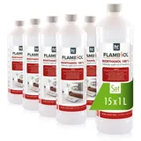 Höfer Chemie Bioethanol Hochrein 100 % 15 x 1 L Edelstahl Weiß