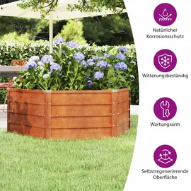vidaXL Hochbeet Rostig 129 x 129 x 45 cm Cortenstahl