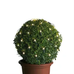 LED Lichternetz Lichterkette Buchsbaum Kugelnetz für Außen 50cm grün