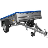 PKW Anhänger auf Federn 200x125 UNITRAILER GARDEN 201/R KIPP mit H-0 Rahmen und blauer Plane