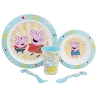 Stor Peppa Pig 5 teiliges Set - Micro Set - wiederverwendbares Kindergeschirr - für Microwelle geeignet 41260
