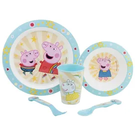 Stor Peppa Pig 5 teiliges Set - Micro Set - wiederverwendbares Kindergeschirr - für Microwelle geeignet 41260