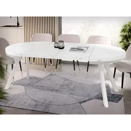 WFL GROUP Esstisch, Ecru, Holzwerkstoff, 10-Sitzer, Rund,Rund, 100x76x100 cm, Esszimmer, Tische, Esstische