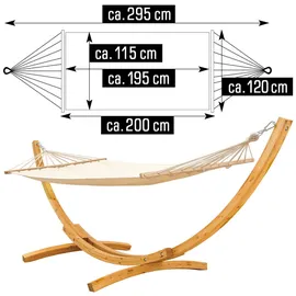 AMANKA Hängematte XL beige inkl. Holzgestell